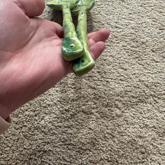 SET of 2 Vintage Pizzato Glazed Ceramic Green Serving Spoons Handmade in Italy - Picture 4 of 9